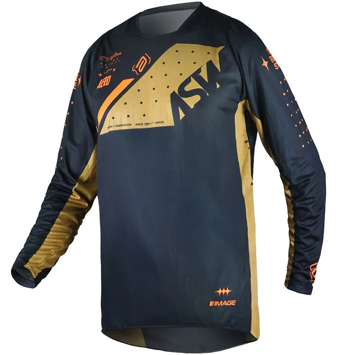 Camisa ASW Image 25 Karma Preto/Dourado/Laranja Flúor - Spinelli